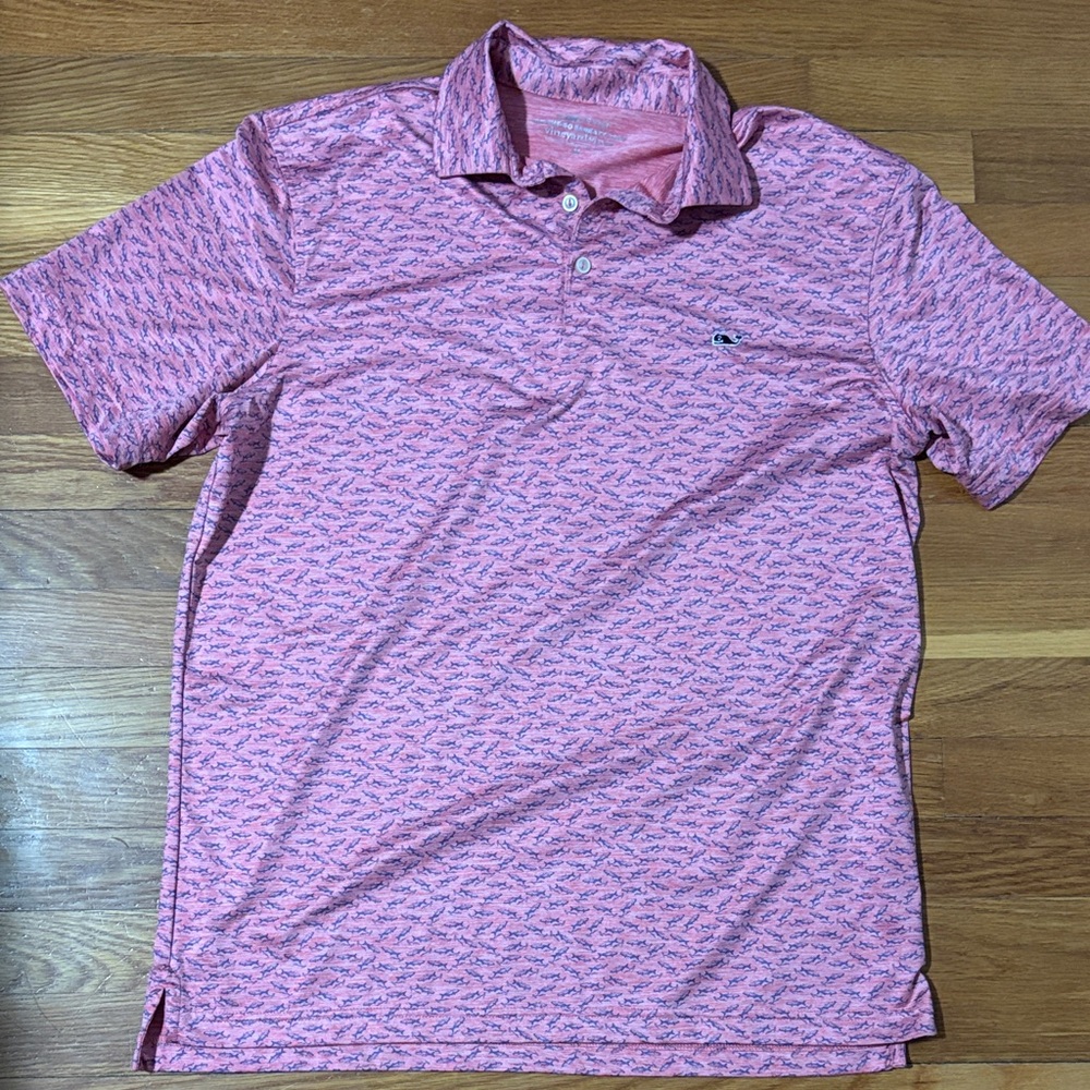 Vineyard Vines Pink Patterned Polo Shirt
